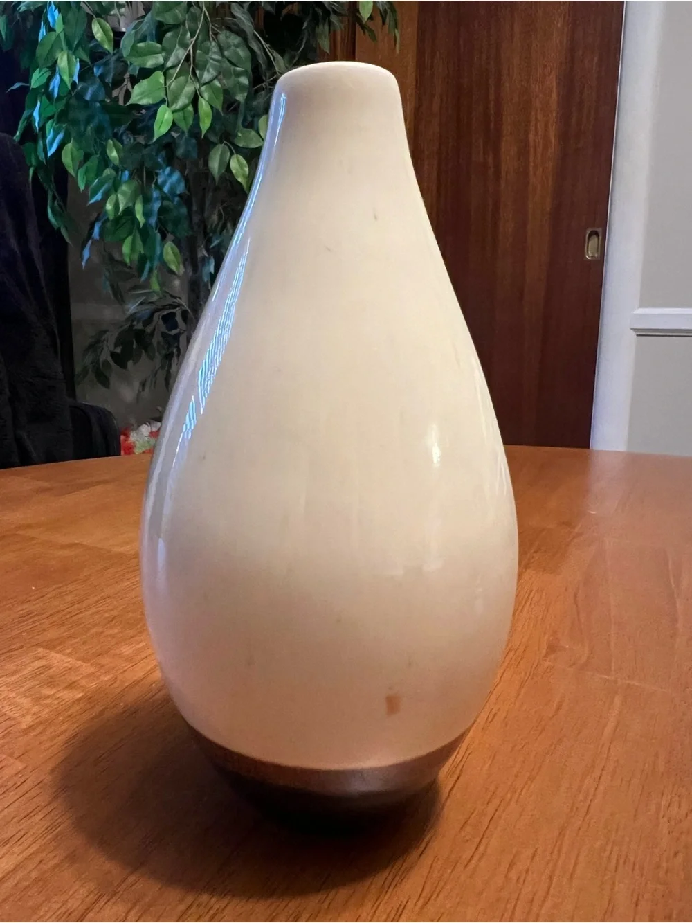 Ceramic Teardrop Vase in Cream and Brown - Home Accents